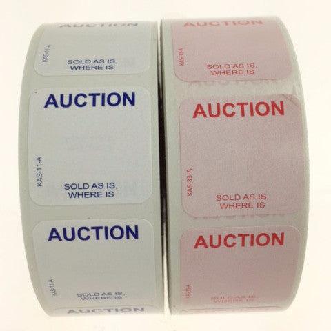 1" x 1" AUCTION Label | EZ-Off or Super Stick (1000/Roll)