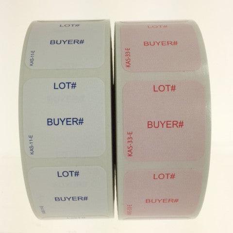 1" x 1" LOT # / BUYER # Label | EZ-Off or Super Stick (1000/Roll)