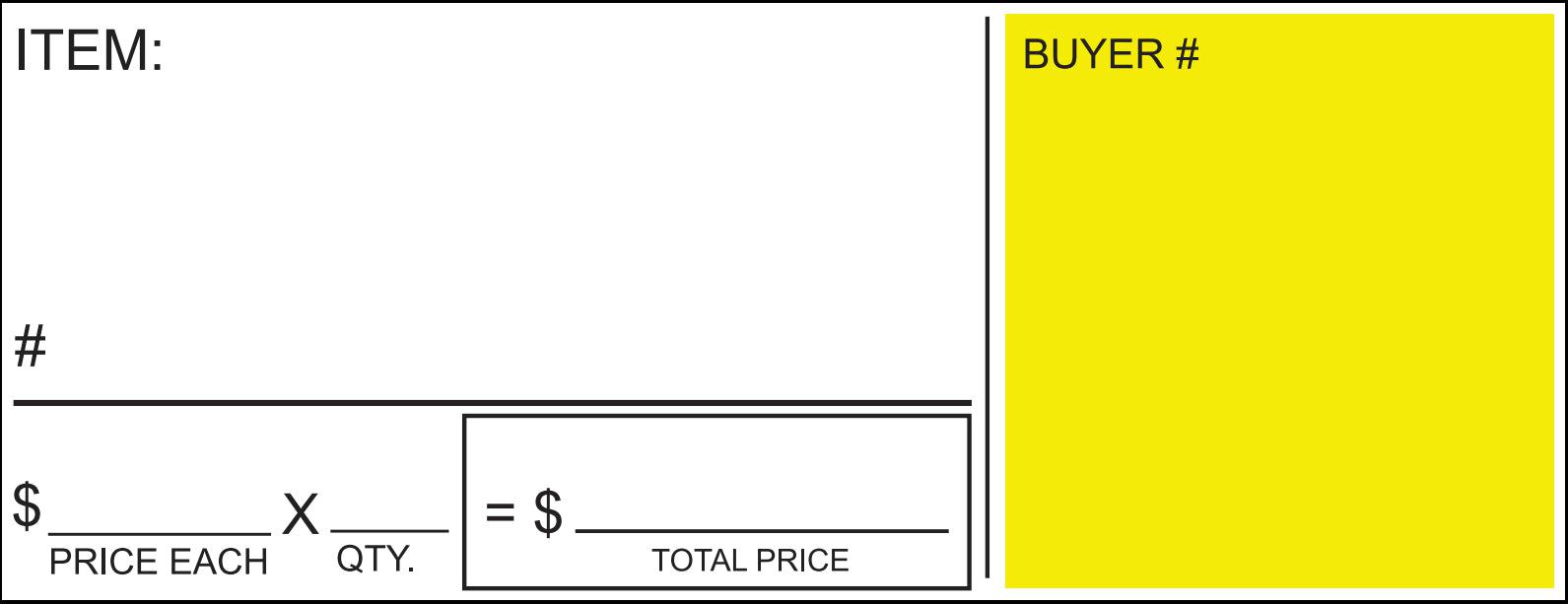 12 Ticket Clerk Sheets - Style D w/ Custom Backside Print (500/Pack)