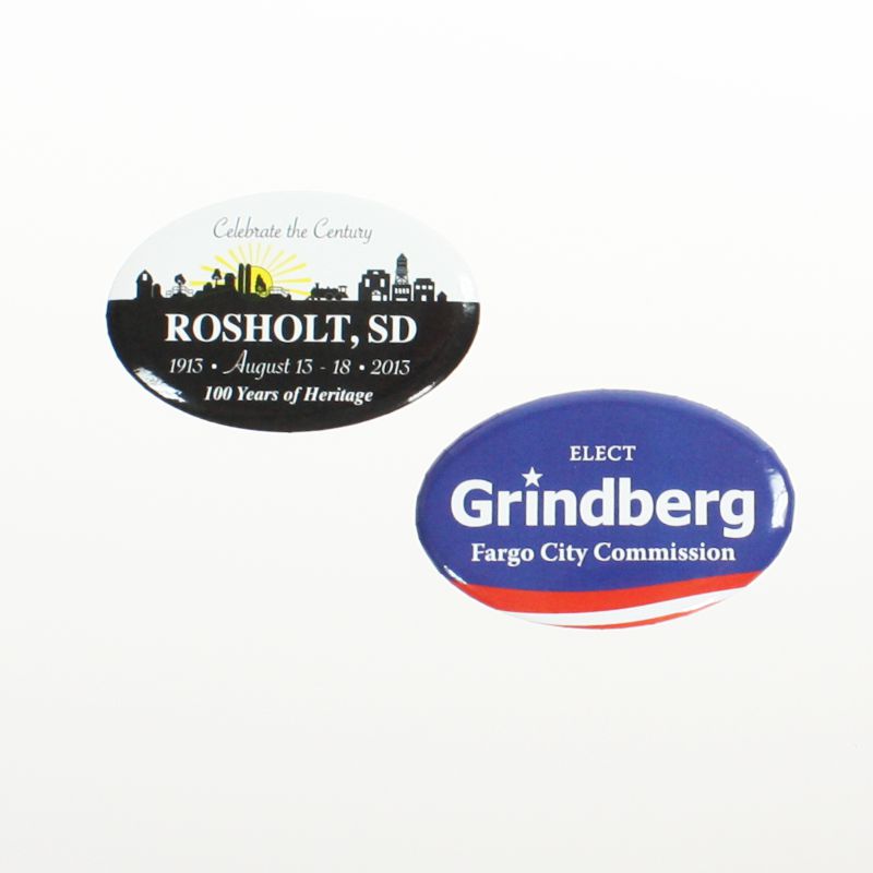 2-3/4" X 1-3/4" Oval #7 Promotional Button