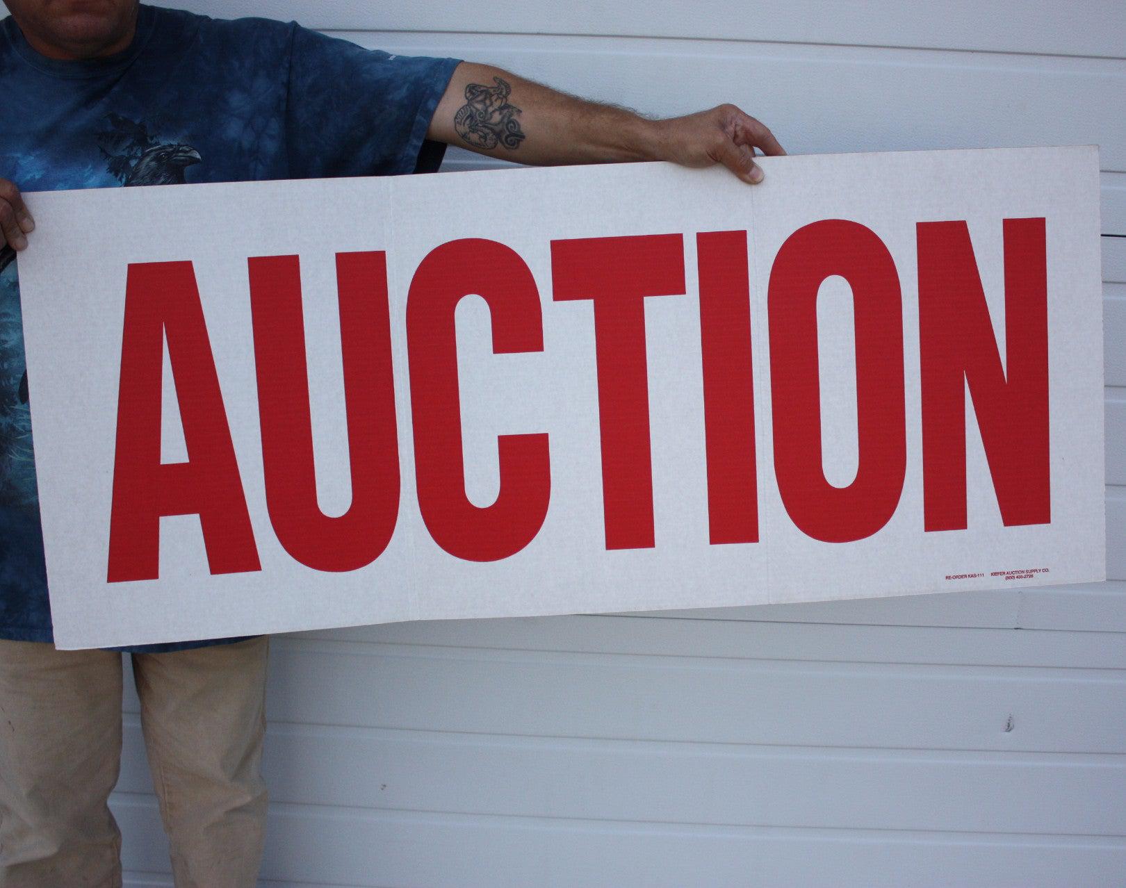 3 Panel Cardboard Auction Signs (10/Pack)