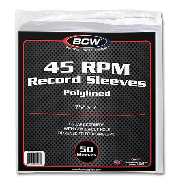 45 RPM Record Polylined Paper Sleeves (50/Pack)