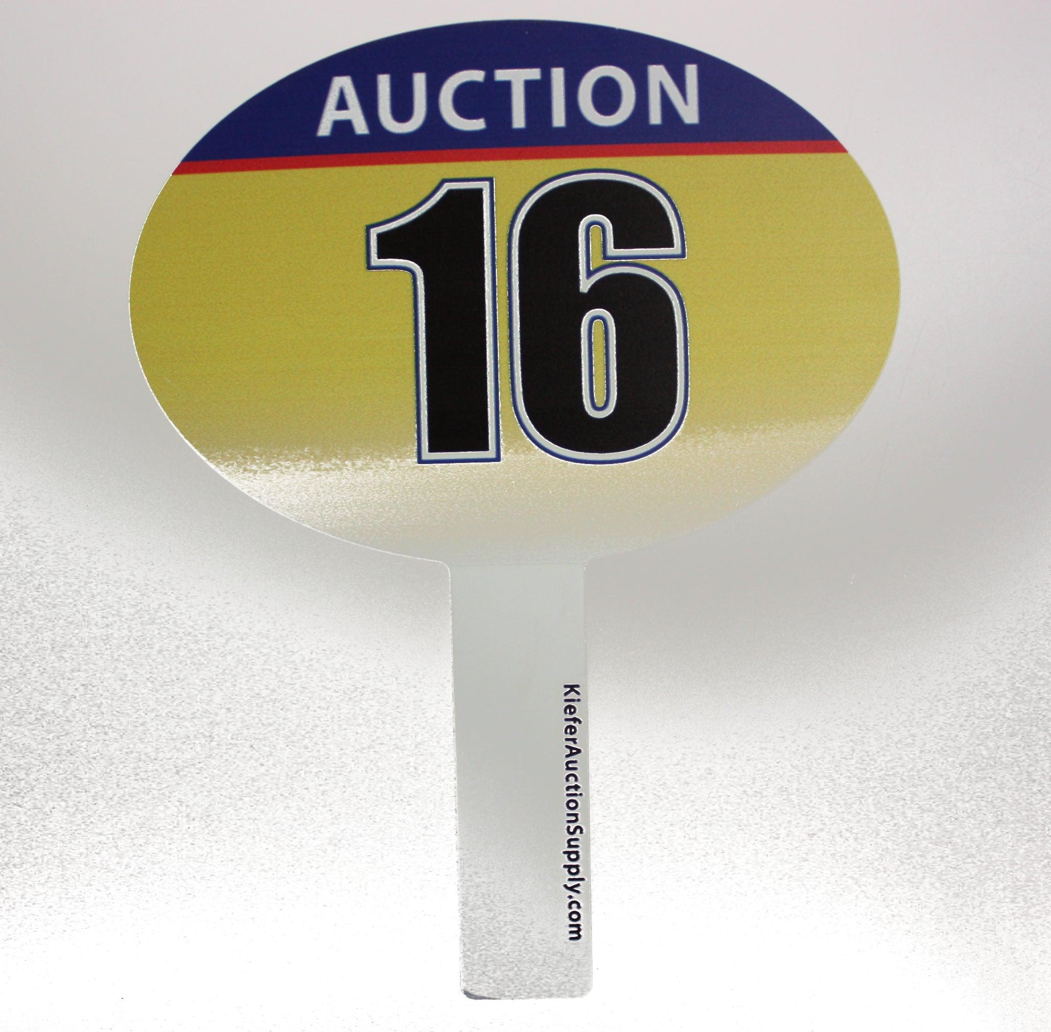 BRAVO Full Color Plastic Numbered Bidder Paddles | 1-Sided (Min. 50)