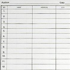 Bidder Registration Forms - (100/Pack) Legal size