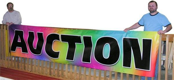 Black on Multicolor “Auction” Banners (3' by Several options)