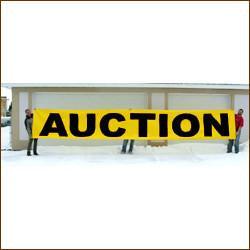 Black on Yellow “Auction” Banners (4' by Several options)