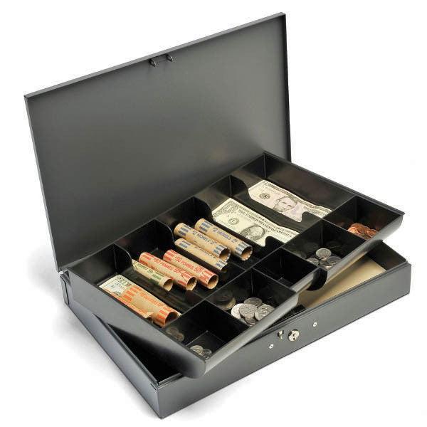 Cash Box Low Profile w/ 10 Compartment Tray