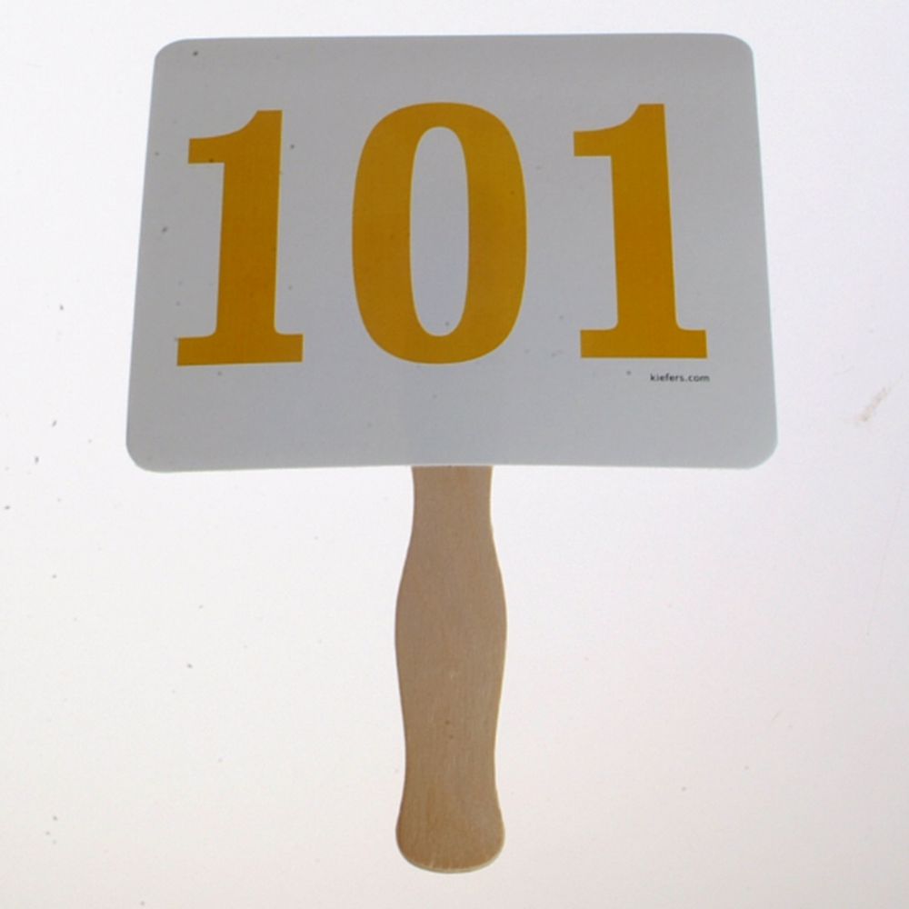 Colored Number Bid Paddles - Stock (100/Pack)