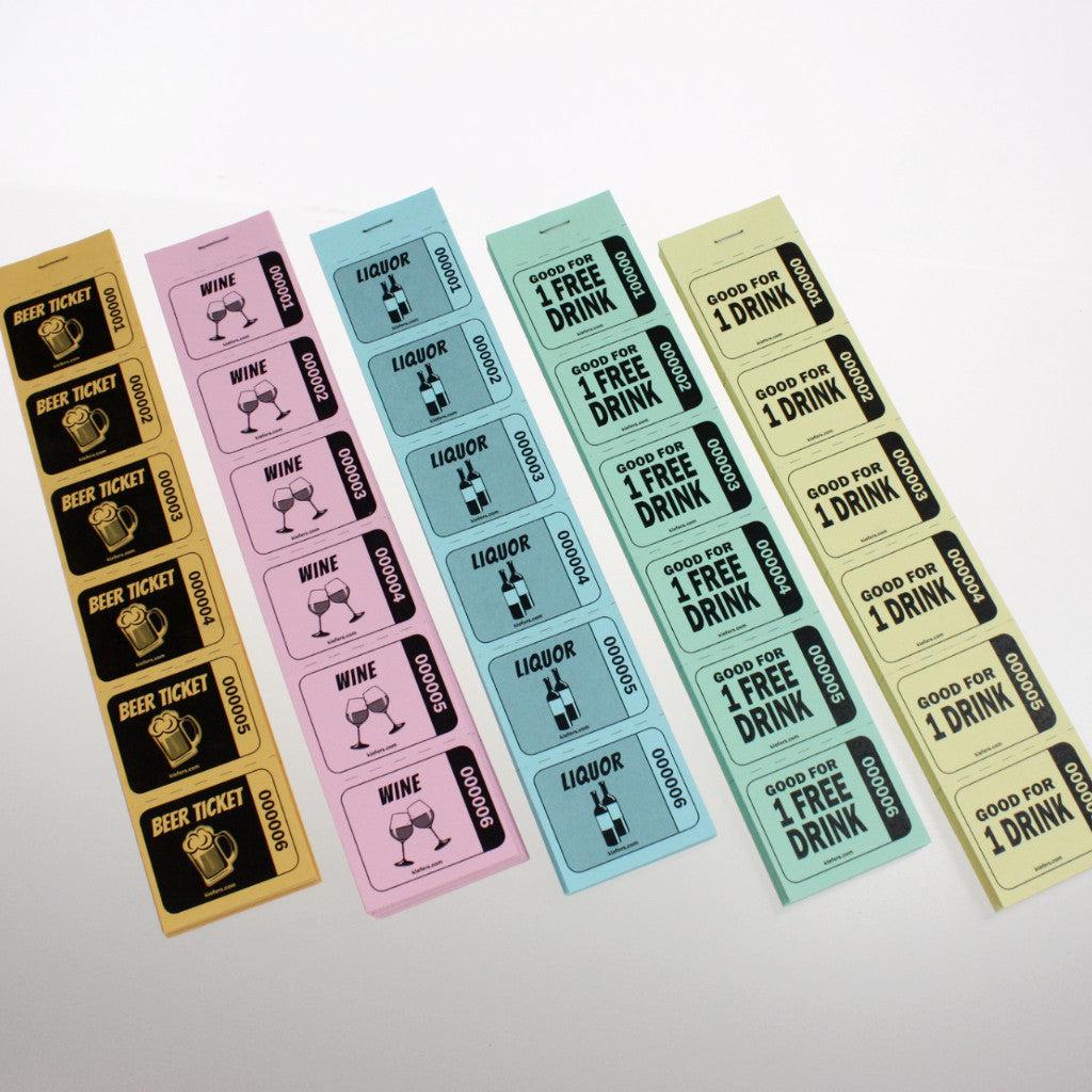 Drink Tickets (240/Book) - 5 Versions