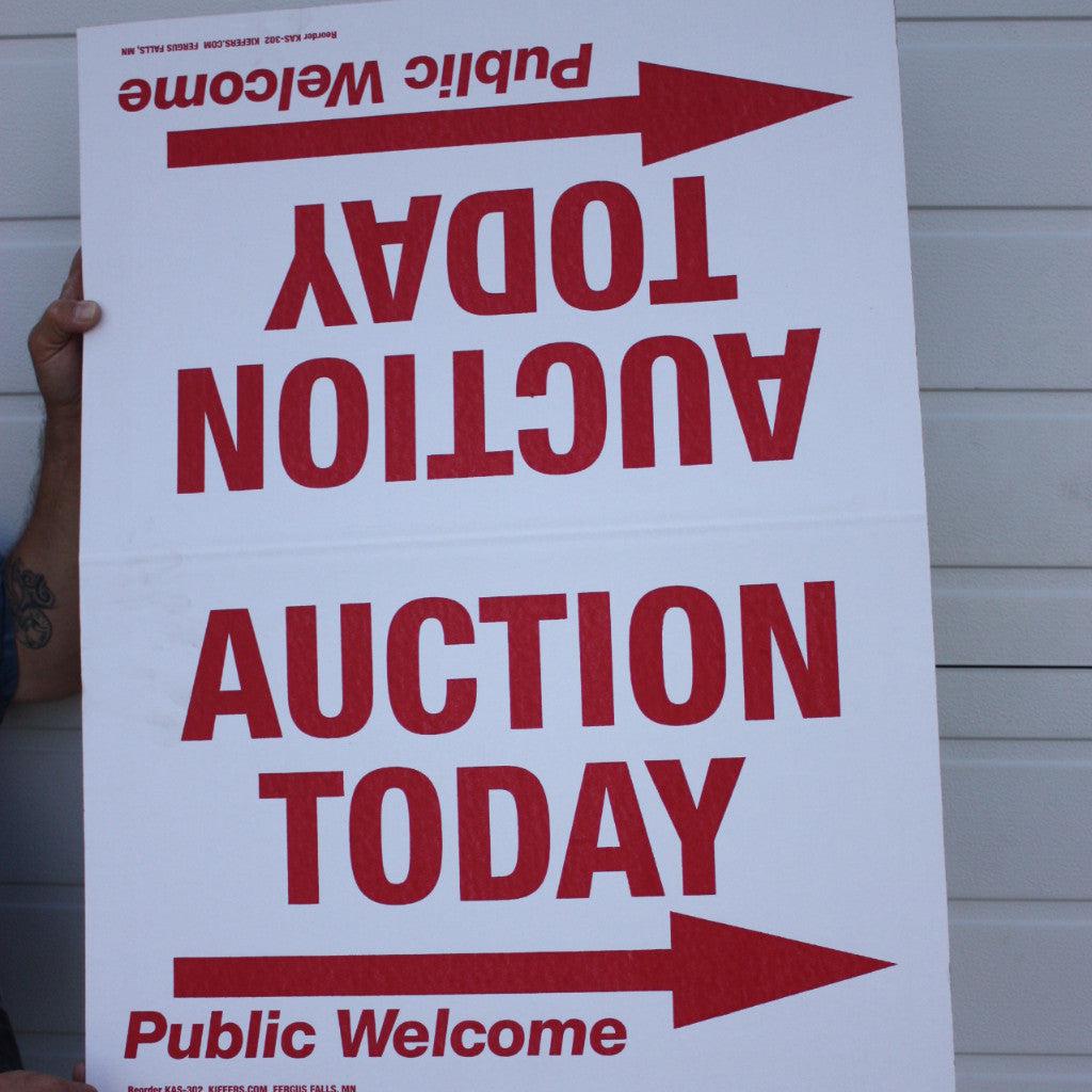 Fold-Over Auction Signs, cardboard (Pack of 10)