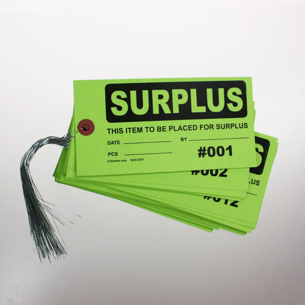 Hi-Vis AUCTION or SURPLUS Numbered Tags (Pack of 200) wired