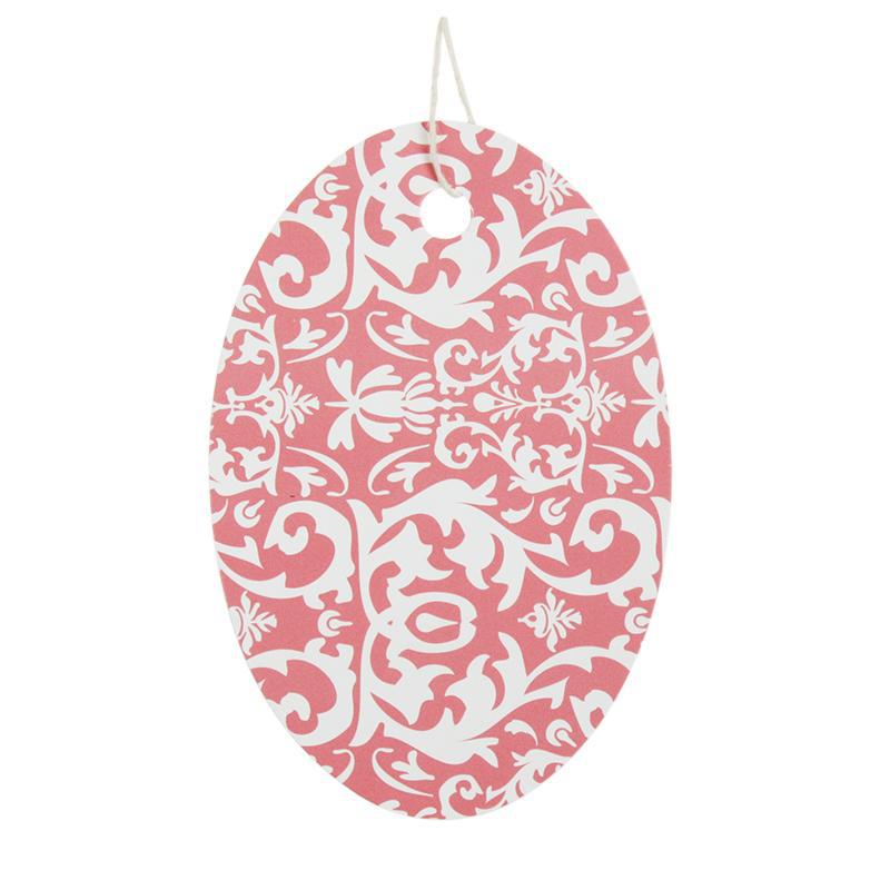 Pink Oval Damask Tag (Box of 100) 2 Sizes
