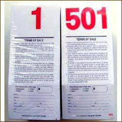 Pre-Numbered Stock Bid Cards w/ Registration Stub (500/pack) Red #/Black Ink