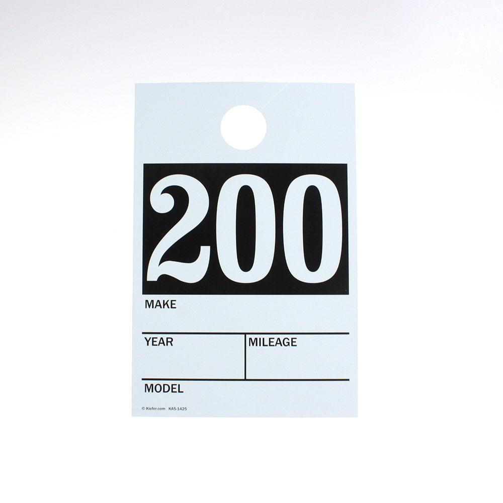 Pre-Numbered Vehicle Mirror Cards (100/pack)
