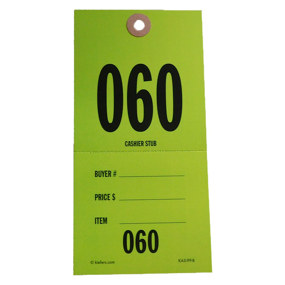 Pro-Tag w/ Cashier Stub (500/Box)