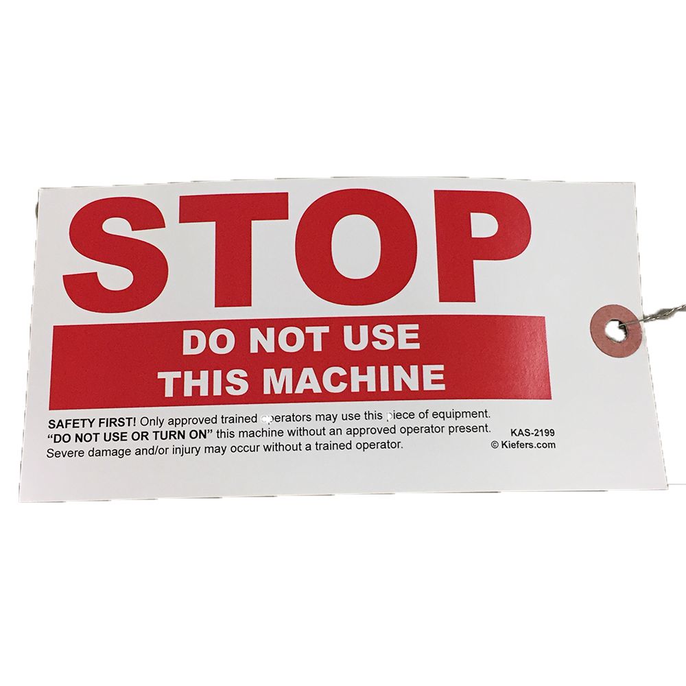 STOP Do Not Use This Machine Wired Tags (100/pack) 2 sided