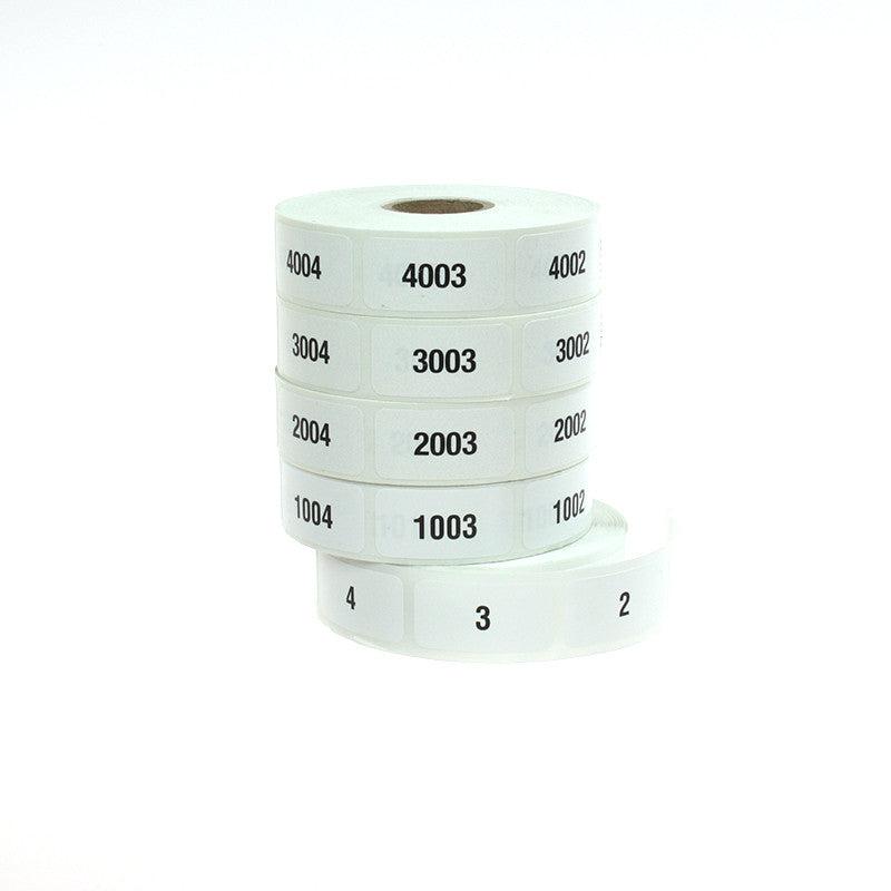 Stock Consecutive Numbered Roll Labels (1000/roll)