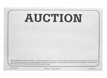 Stock "Wide" Bid Cards (200/pack) Color or Black