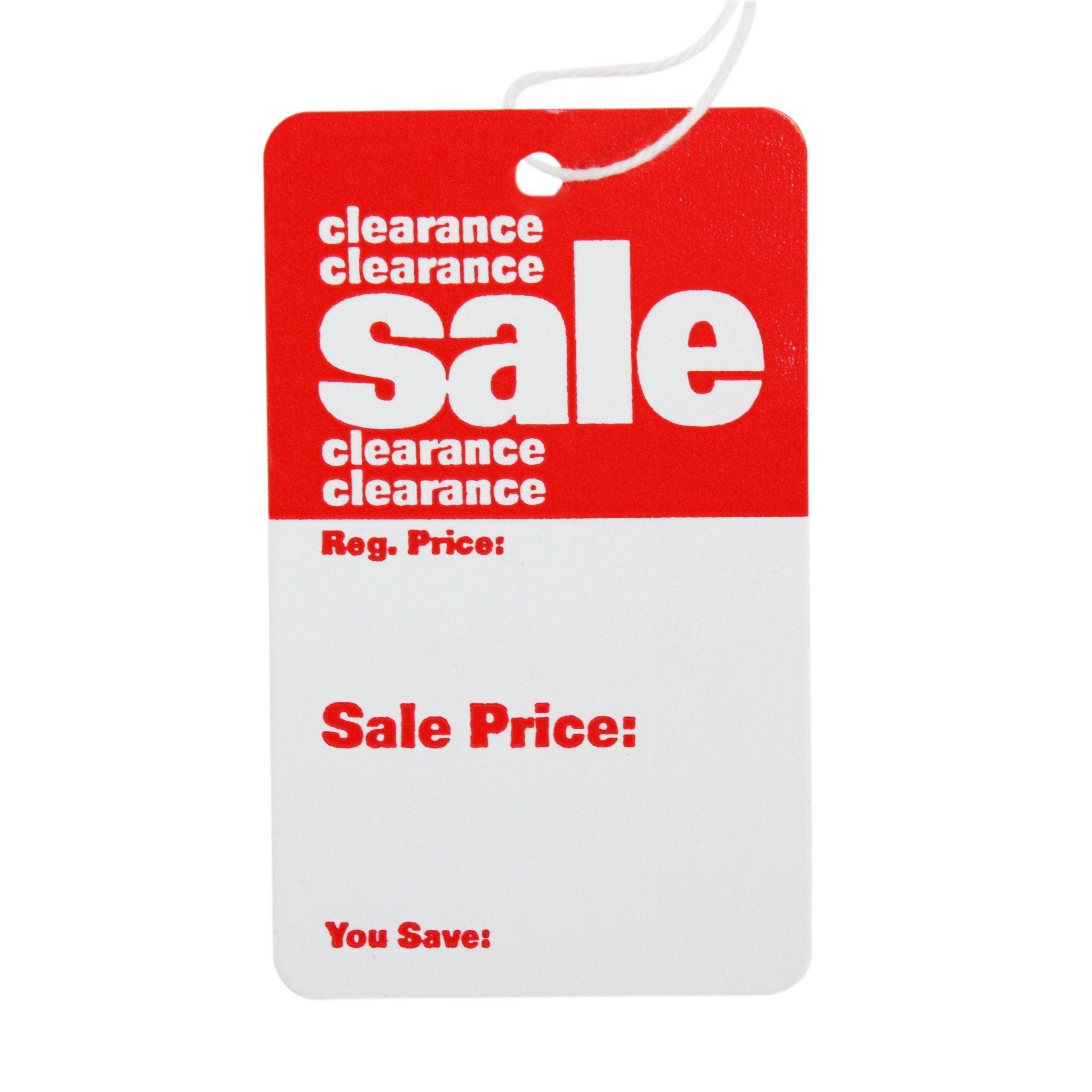 Strung Clearance Sale Tag (Box of 100)