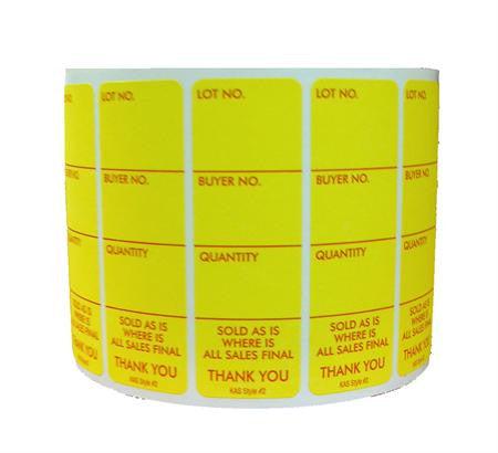 Style 2 Lotting Label - Super Stick (1000/roll)