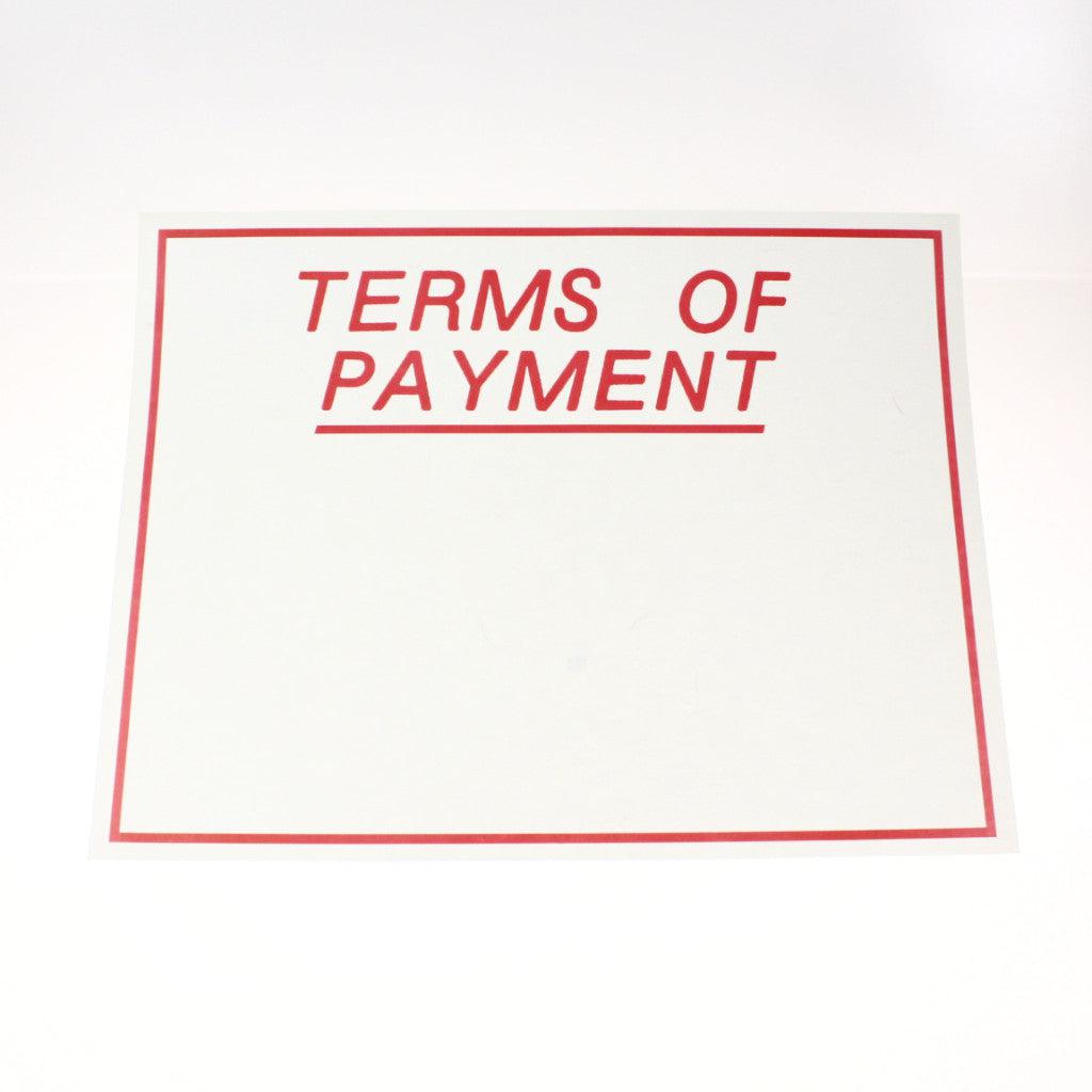 Terms of Payment 18 x 24 Laminated Sign