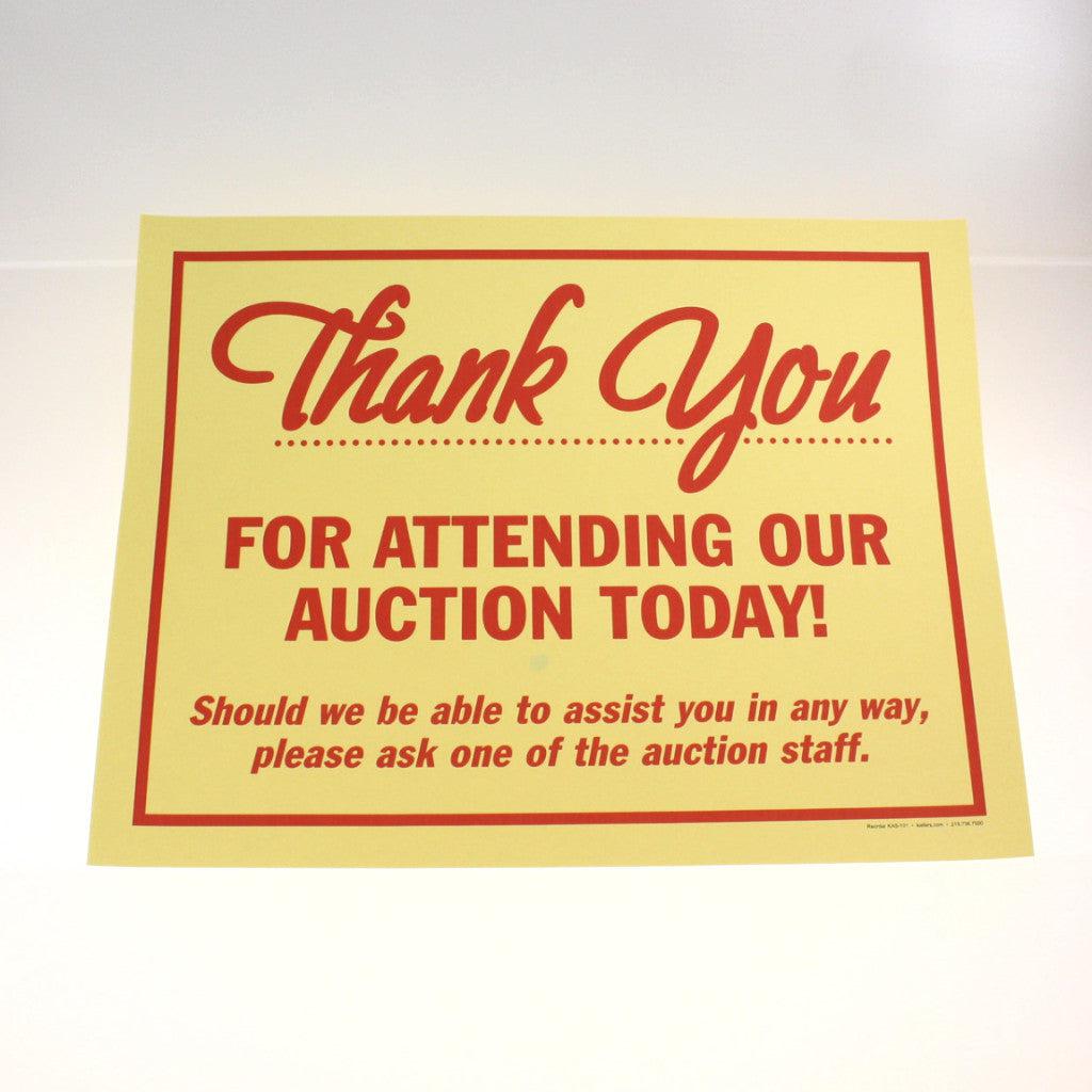 Thank You for Attending 18 x 24 Laminated Sign