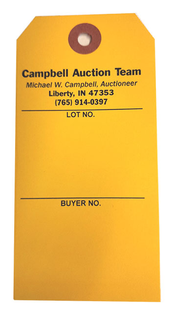 Custom Size #5 Yellow Tag (1000/Pack)