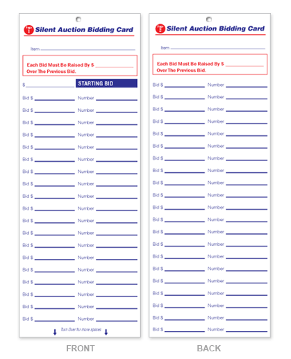 Silent Auction Bidding Supplies
