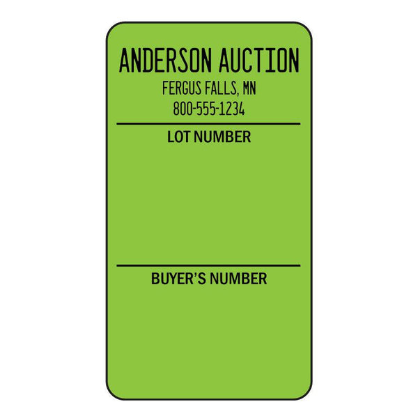 Custom Auction Labels | Custom Product Labels | Kiefer Auction Supply