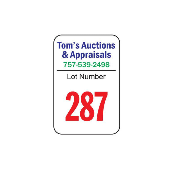 Custom Auction Labels | Custom Product Labels | Kiefer Auction Supply