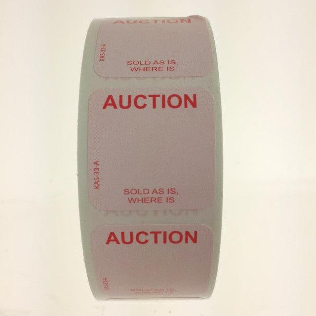 1" x 1" AUCTION Label | EZ-Off or Super Stick (1000/Roll)