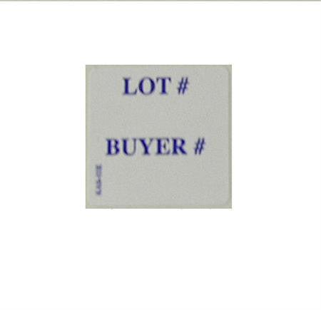 1" x 1" LOT # / BUYER # Label | EZ-Off or Super Stick (1000/Roll)