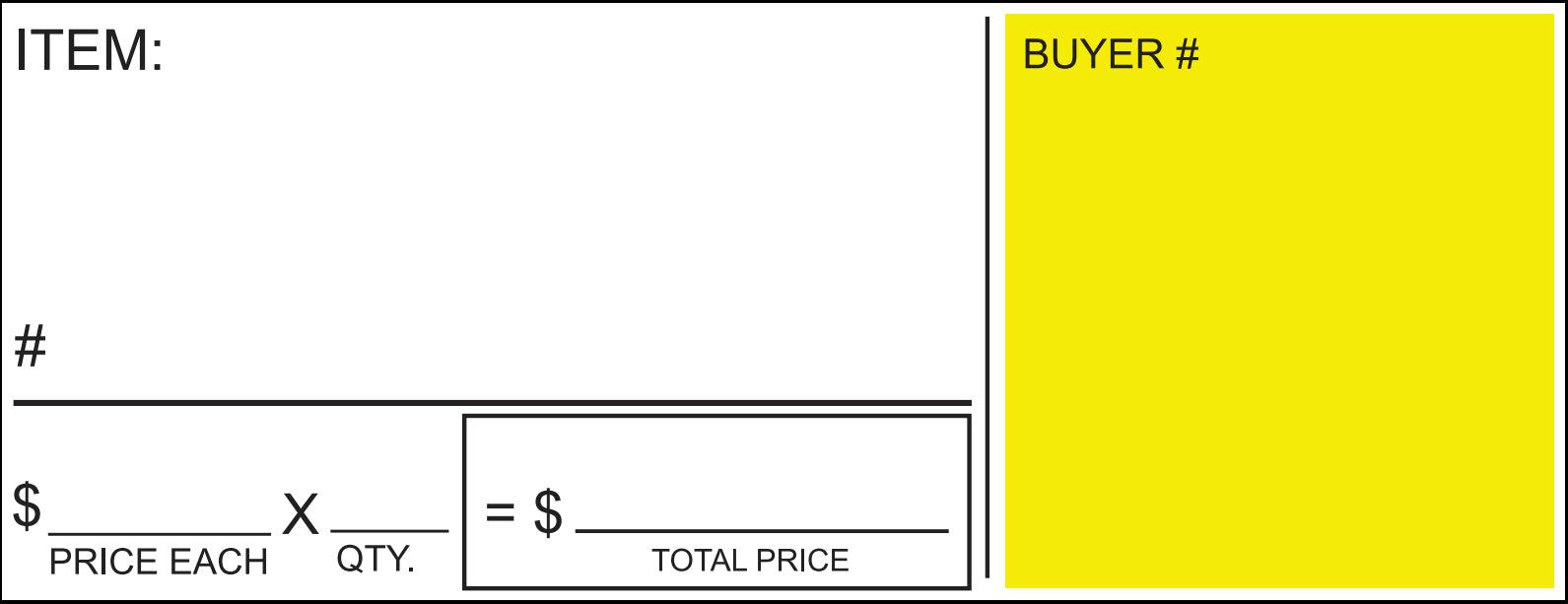12 Ticket Clerk Sheets - Style D w/ Custom Backside Print (500/Pack)