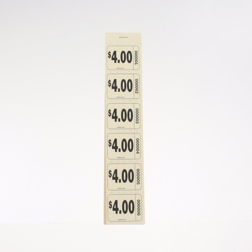 $1.00 - $5.00 Strip Tickets (240/Book) - 5 Denominations