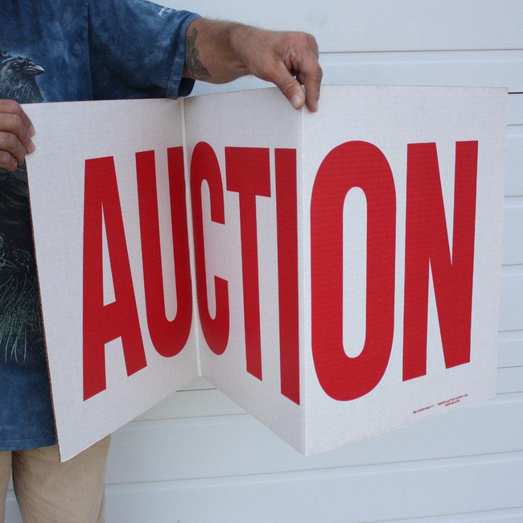 3 Panel Cardboard Auction Signs (10/Pack)