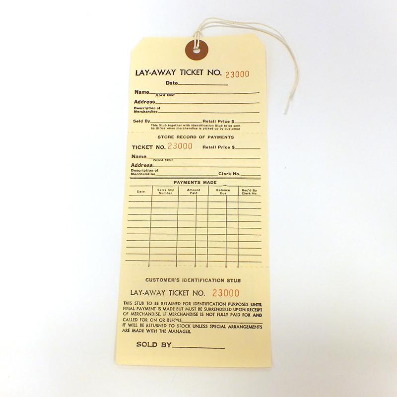 3-Part Lay-A-Way Tags (100/Pack) - 2 Sizes