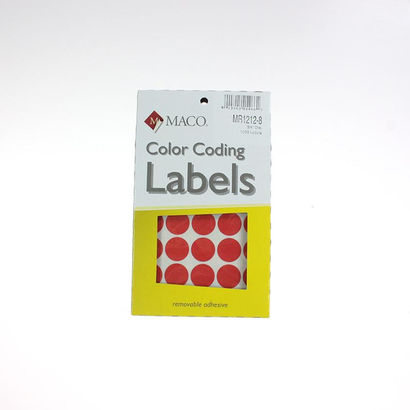3/4" Round Box Labels (11 Colors)