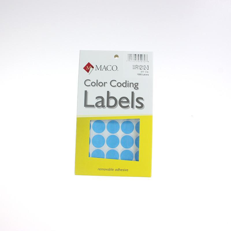 3/4" Round Box Labels (11 Colors)