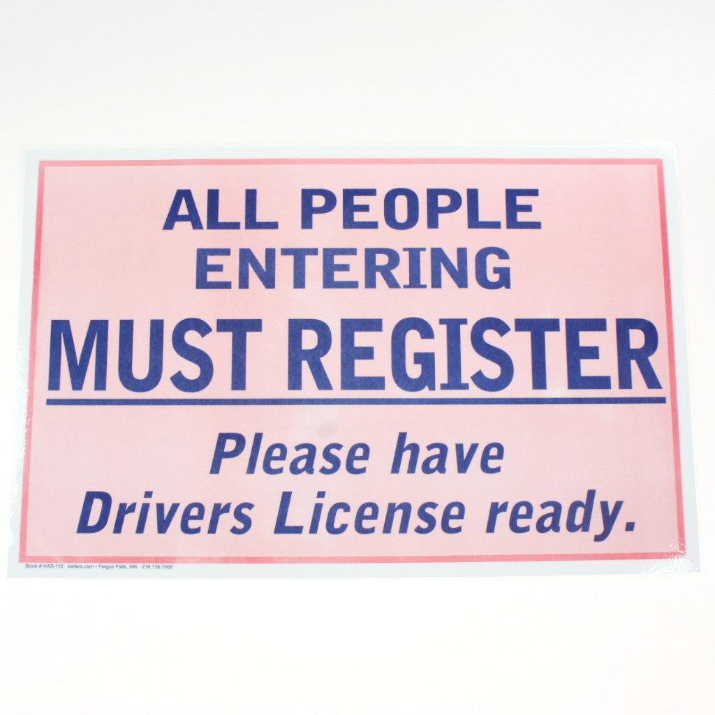 All People Must Register 11 x 17 Laminated Sign