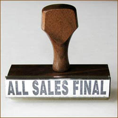 All Sales Final Stamp - "ALL SALES FINAL, No Returns, No Refunds"