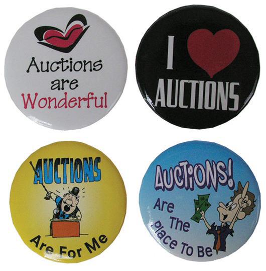 Antique Promotional Buttons - 4 Styles