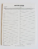 Auction Listing Form (1 or 2-Part)