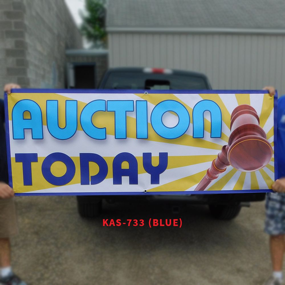 "Auction Today" Banner - 30" x 6'
