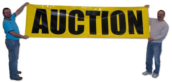 Black on Yellow “Auction” Banners (3' by Several options)