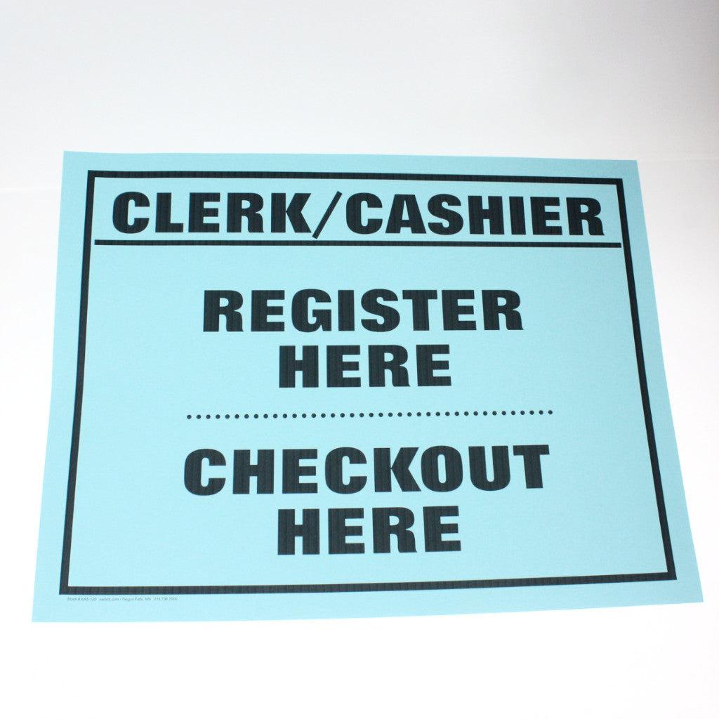 "Clerk/Cashier" - 18" x 24" Laminated Sign
