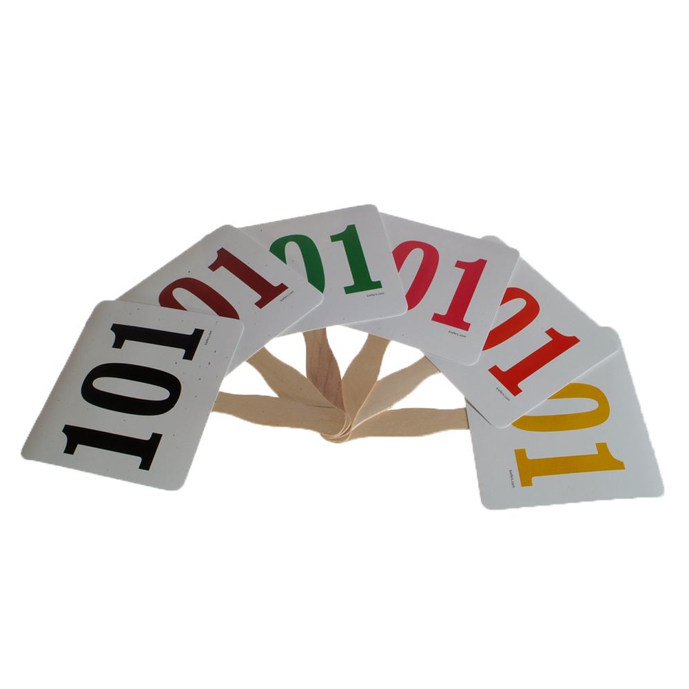 Colored Number Bid Paddles - Stock (100/Pack)