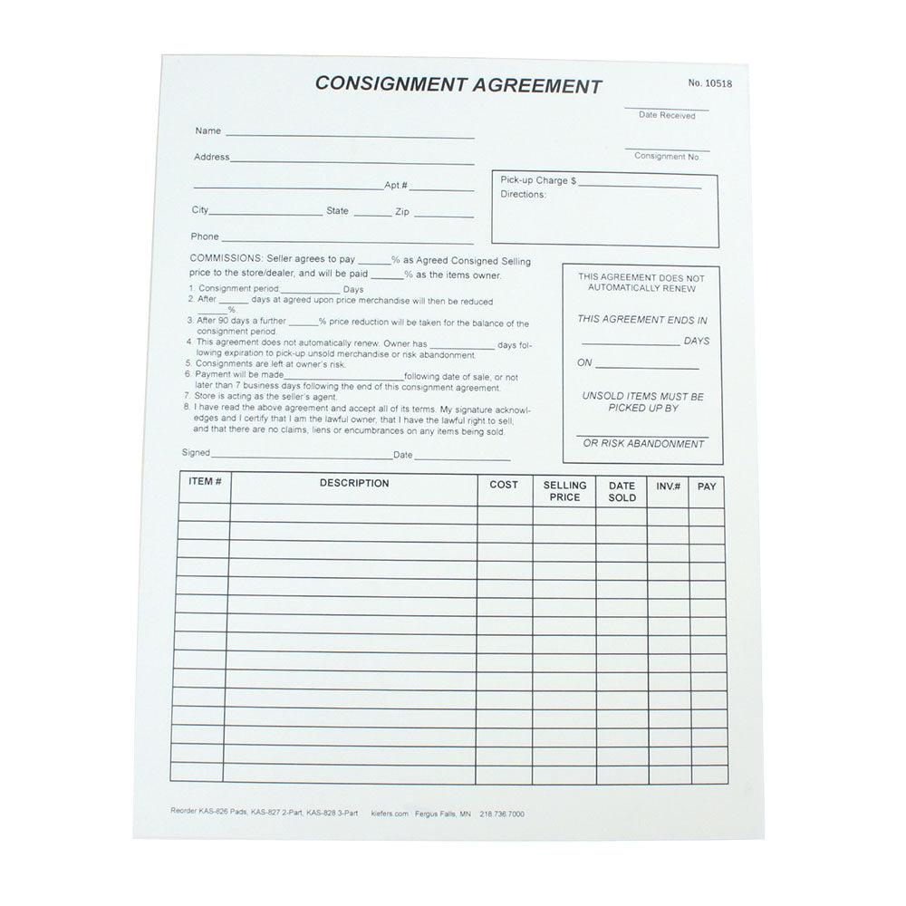 Consignment Agreement (1 or 2-Part)