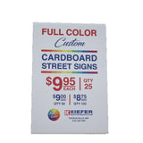 Custom Cardboard Tent Street Signs (25/pack)