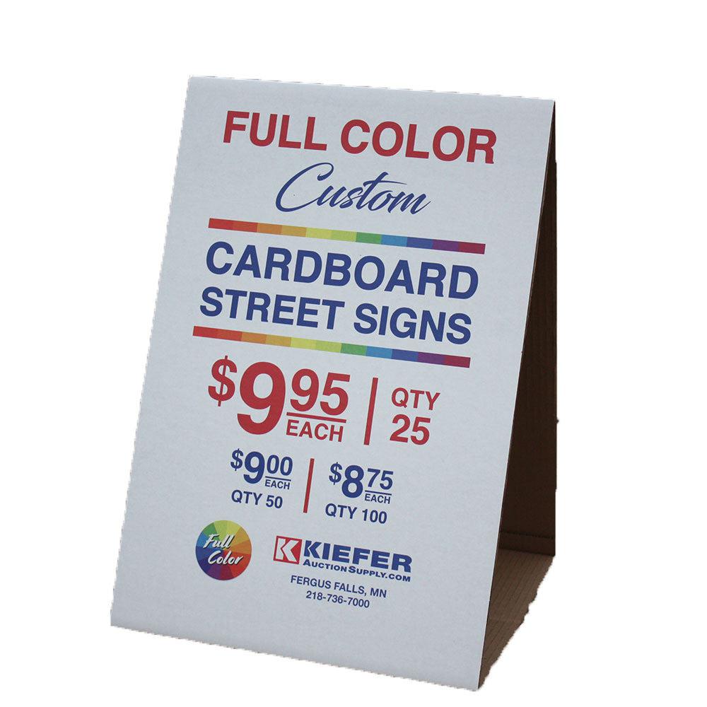 Strret Sign Photo Cards Custom Cardboard Tent Street Signs (25/Pack)