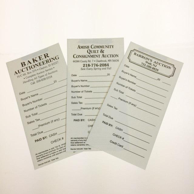 Custom Ticket Tallies, 2 part (500/pack)